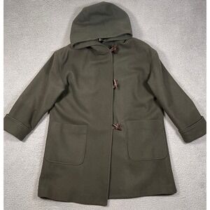 Mackintosh Wool Coat Mens XL Green Made in USA Cuffed Sleeves Hooded Oversized
